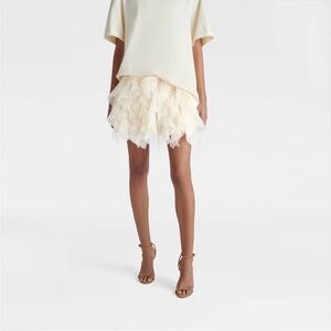 KBB by KAHLANA Women's 'The Ruffle Mini Skirt' - Cream XL